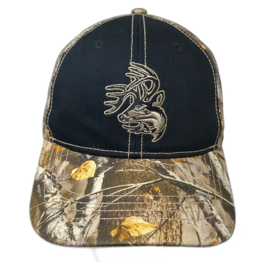 Legendary Whitetails Snapback Hat Black One Size Camo Deer Logo Cotton Hunting